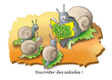 Lecture de salades entre escargots amusants
